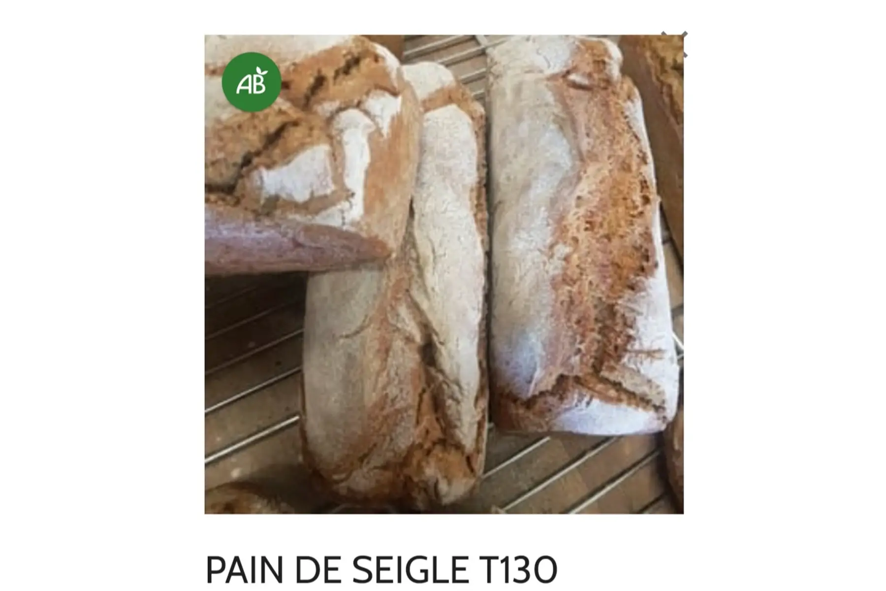 Pain de seigle 70% 1kg cuit en moule