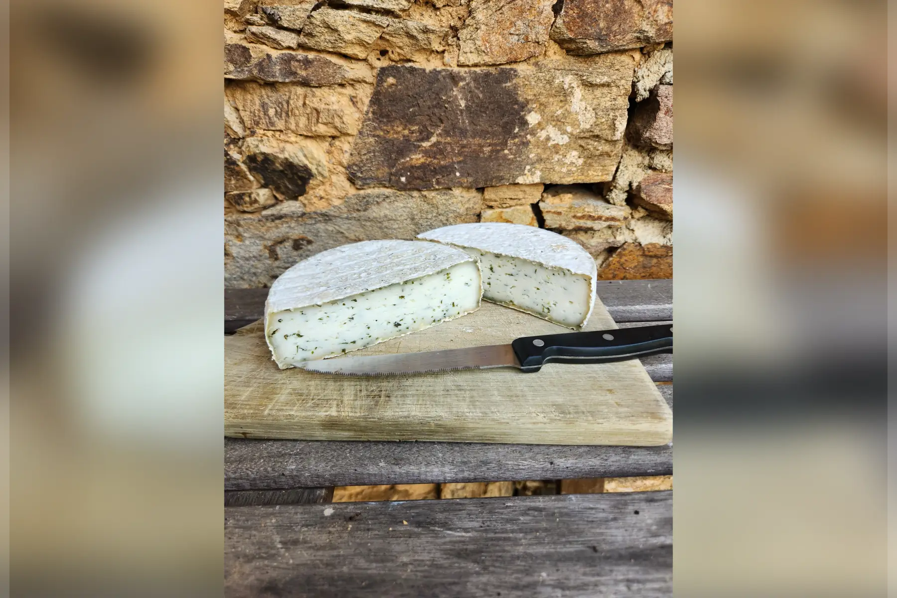 Tomme fermière de chèvre à l'ail des ours