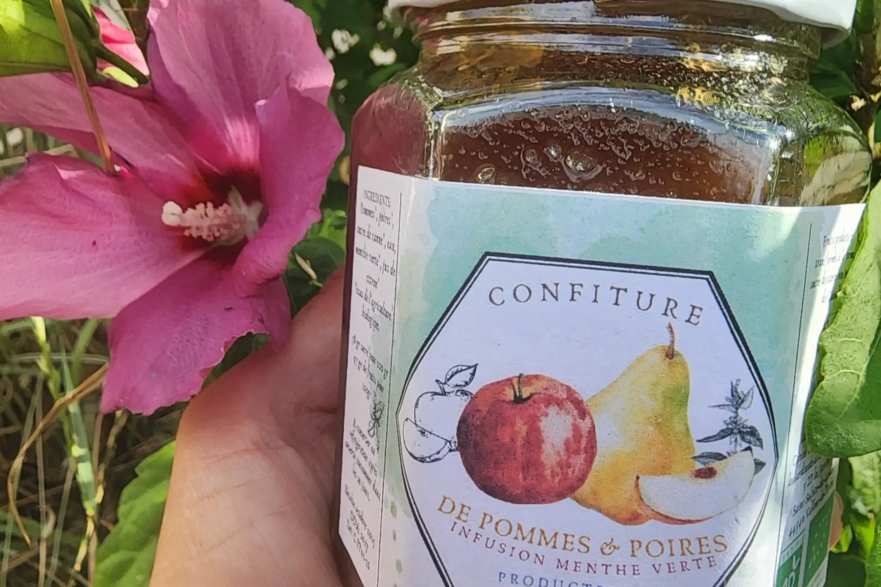 Confiture Pomme Poire ( infusion menthe verte rafraîchissant ) 290 ml