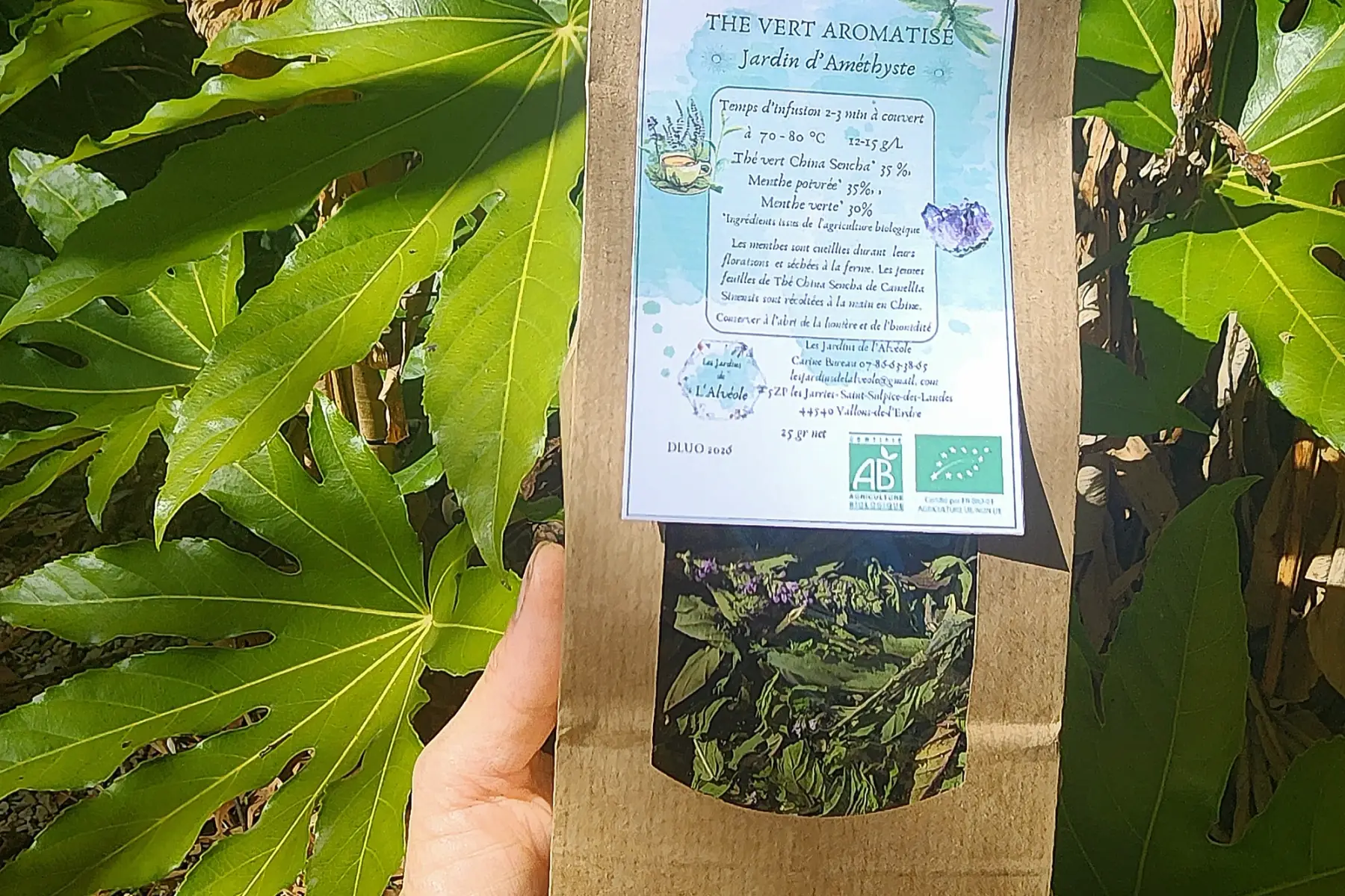 Thé vert aromatisé- Jardin d'Améthyste