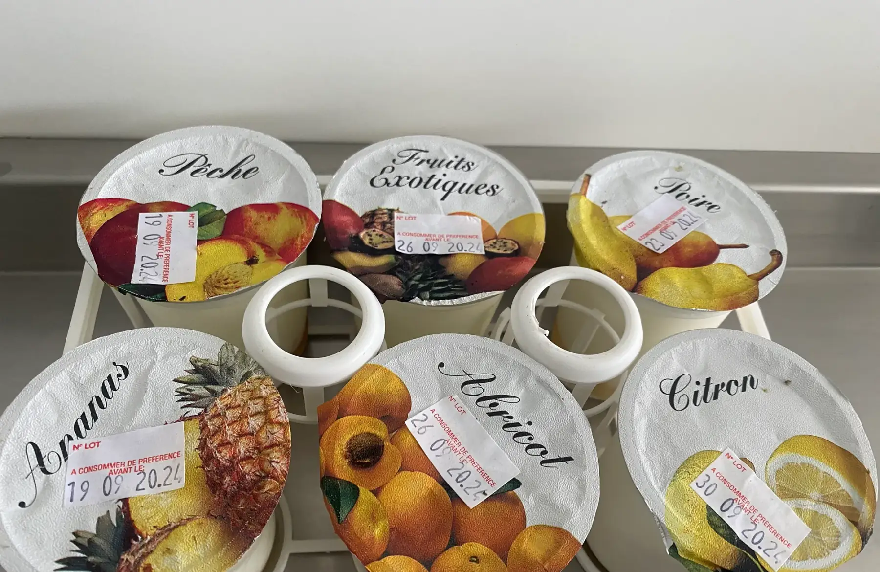 Pack de 6 yaourts de chèvre aux différents fruits blancs
