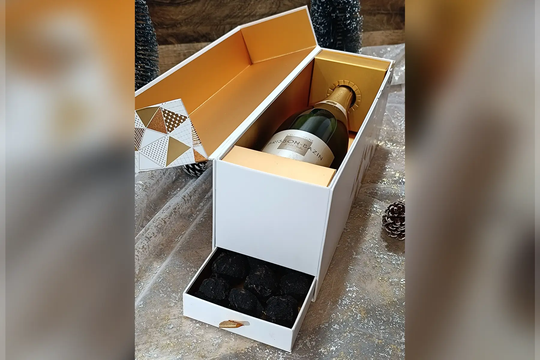Coffret de fête champagne et ch'tis charbons