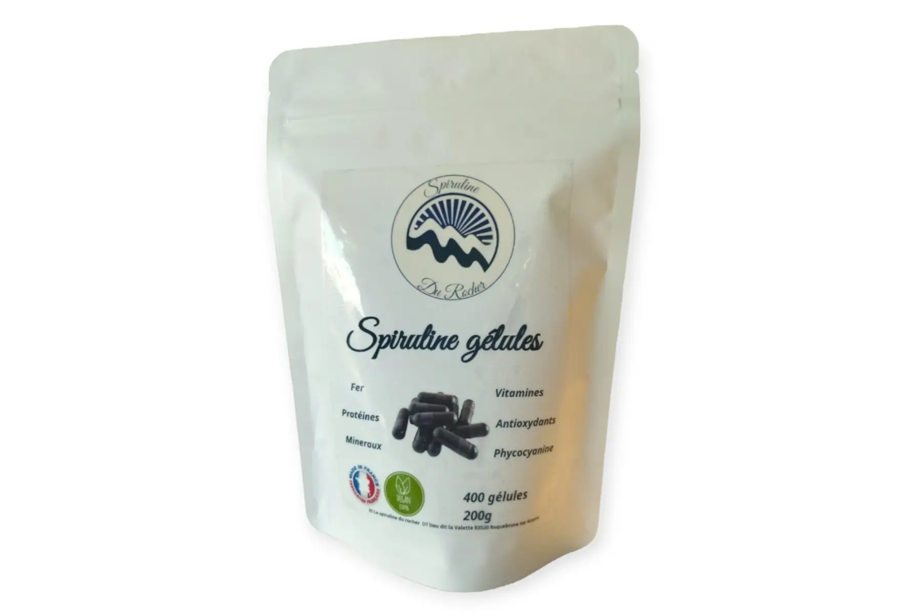 Spiruline française – 400 gélules de 500 mg