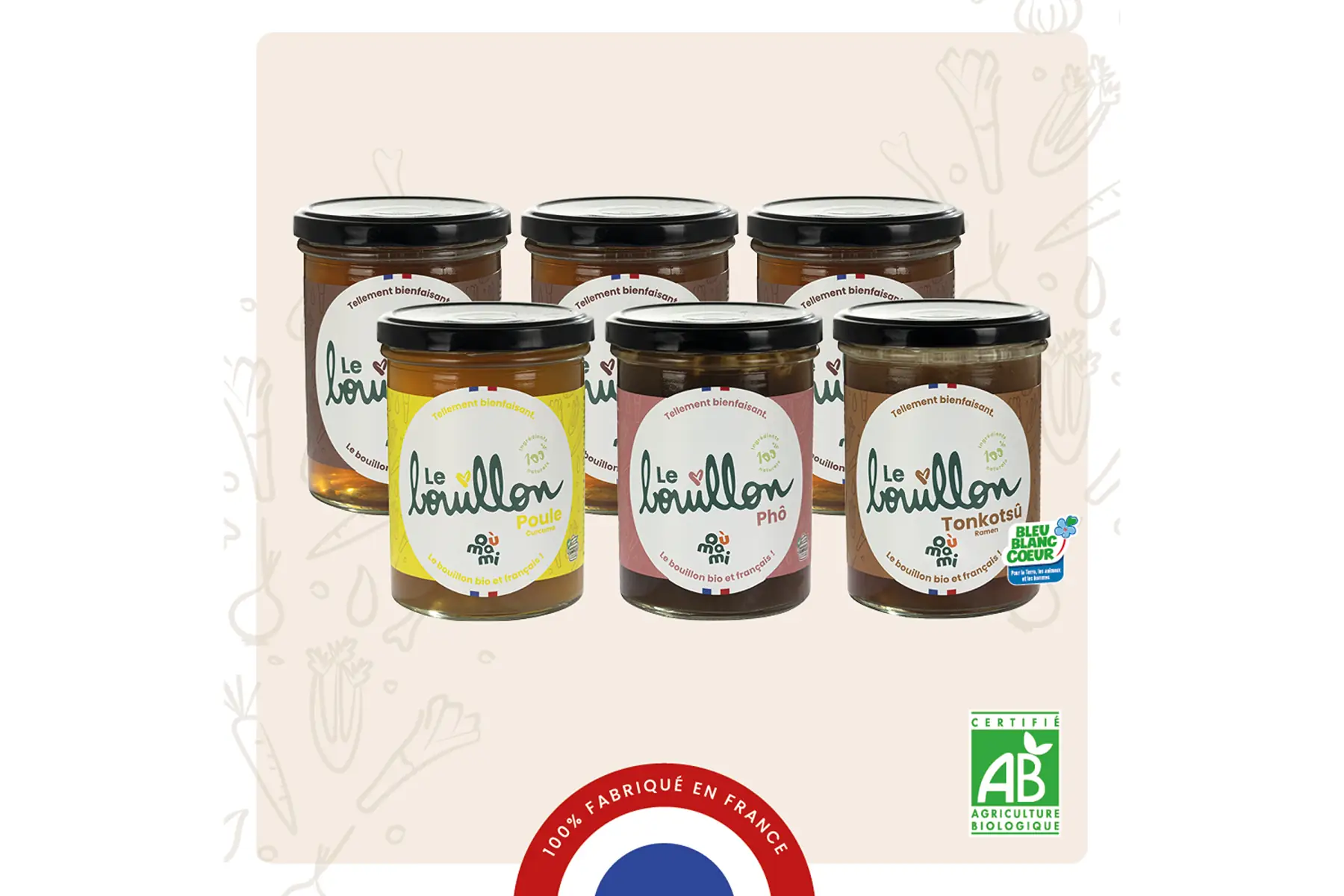 coffret "100% Dorlotage" (x6 pots de bouillon d'os 370 ml)