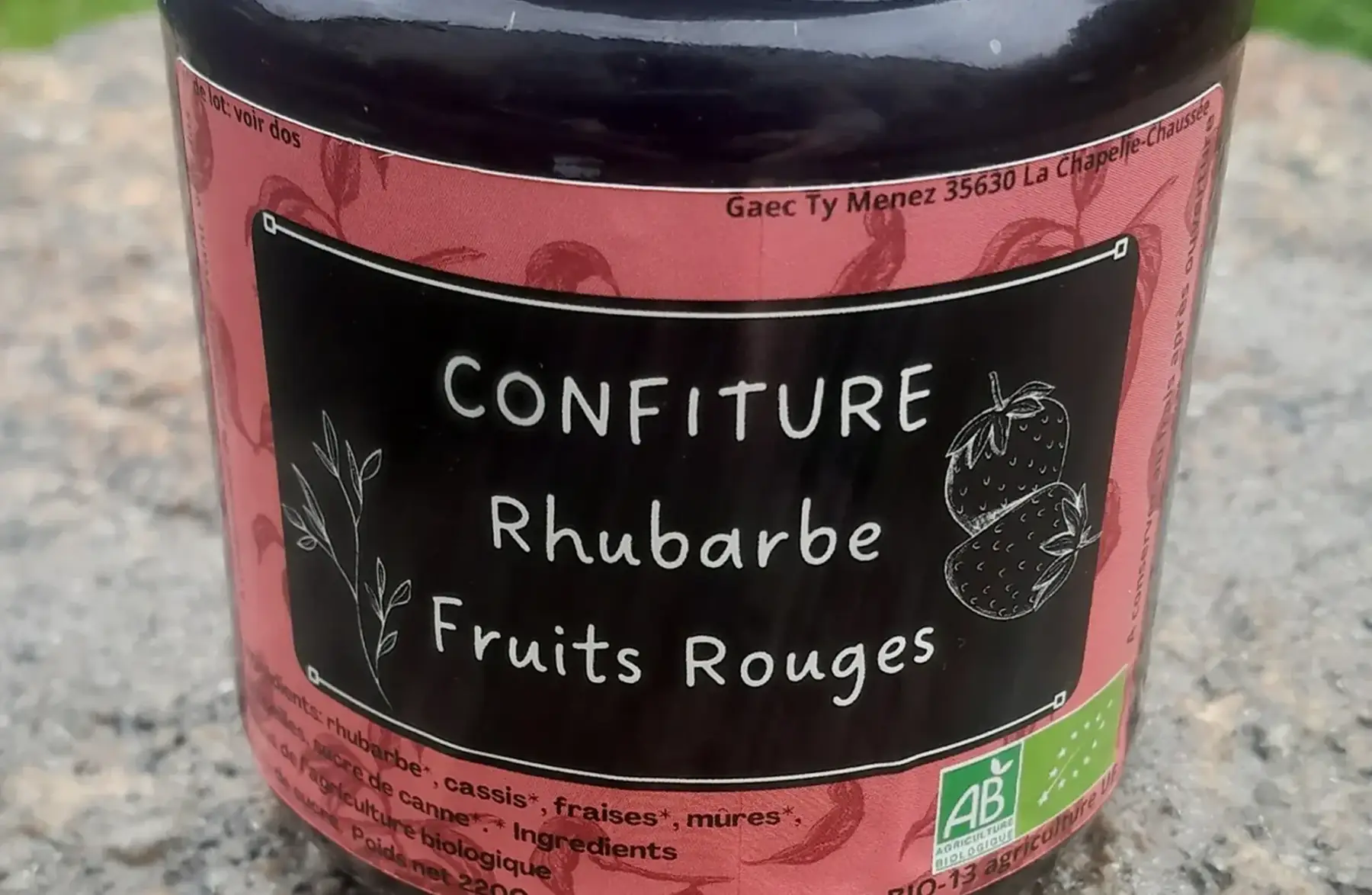 confiture rhubarbe fruits rouges