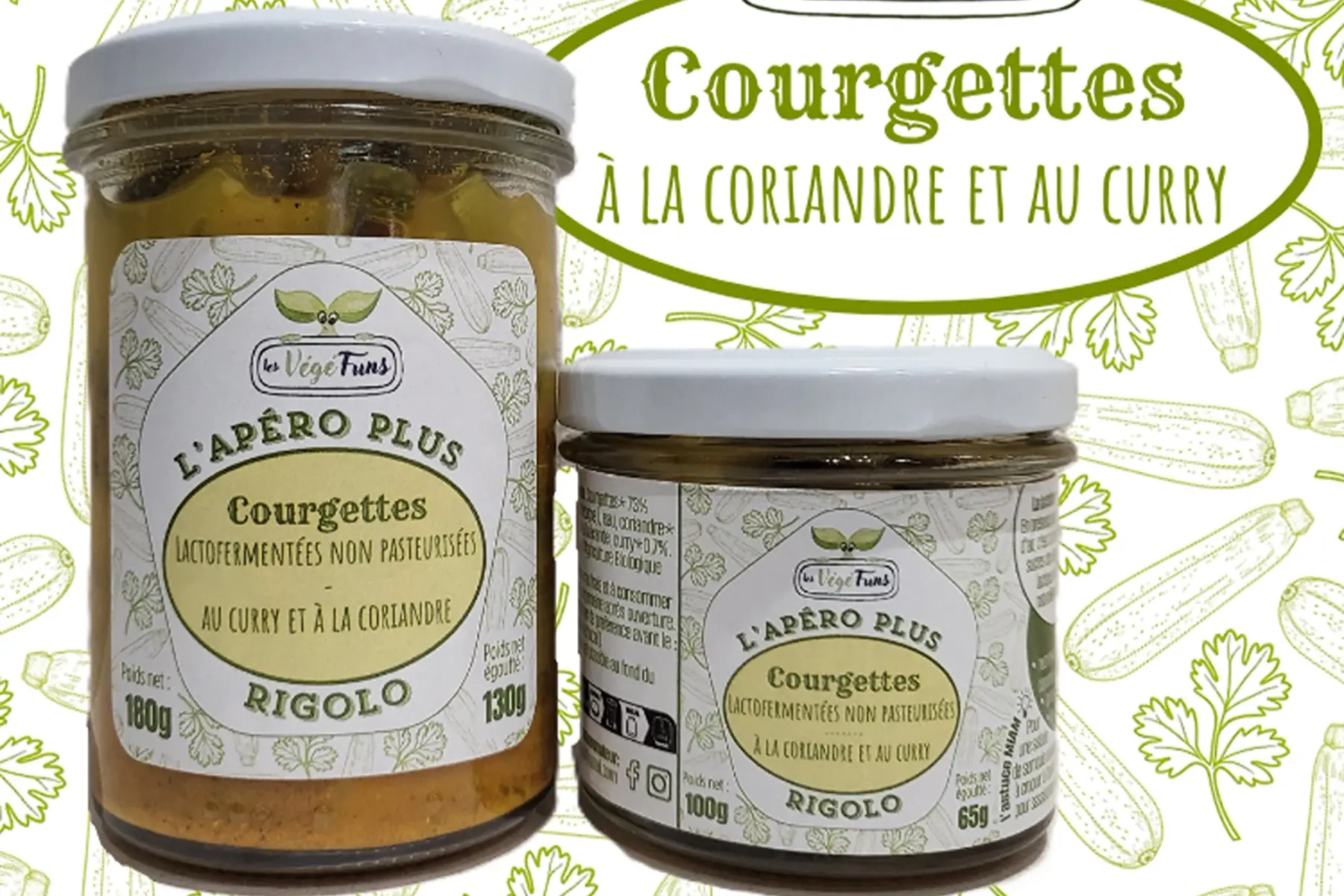 Courgettes lactofermentées non pasteurisées