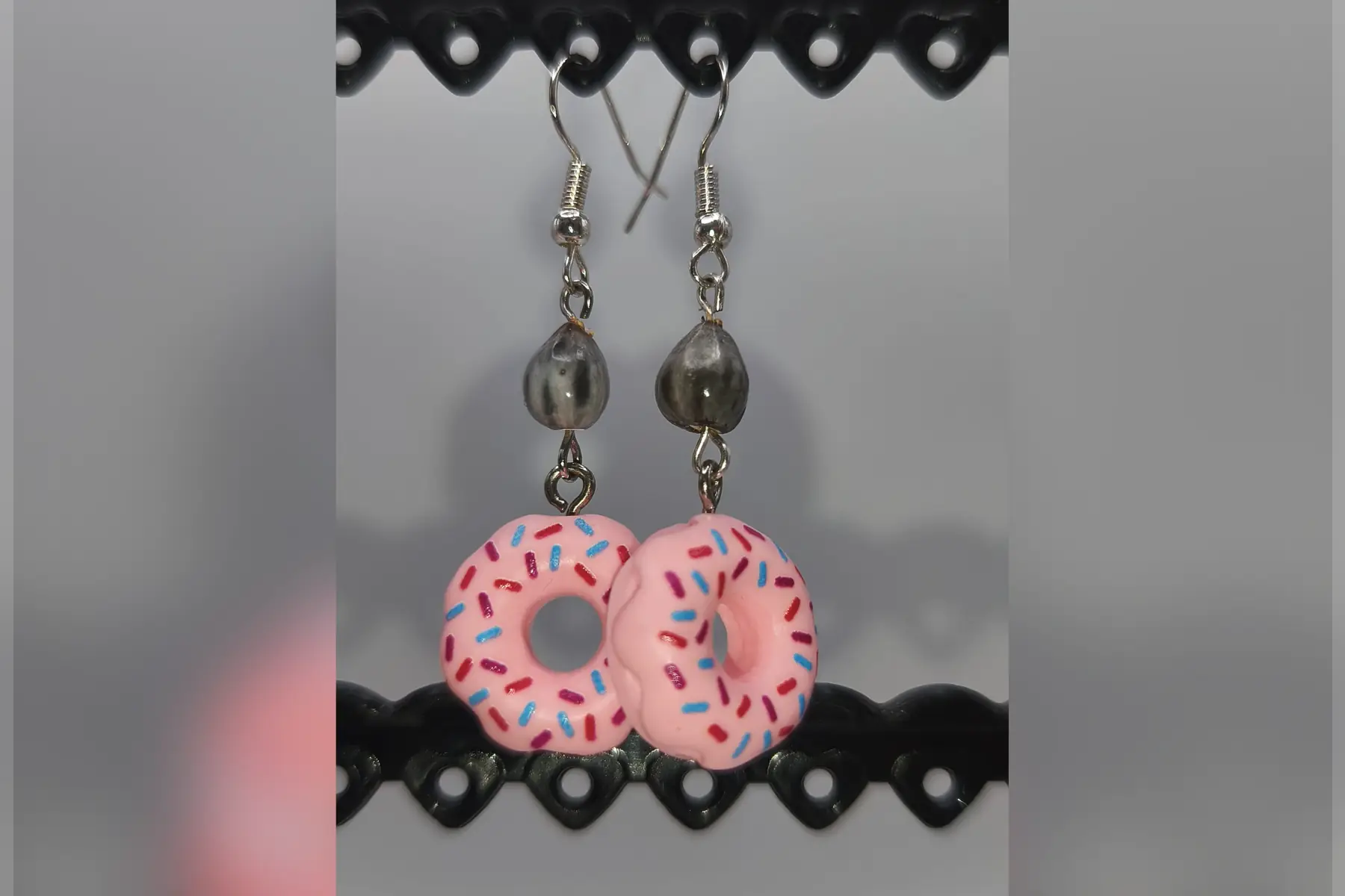 Boucles d’oreilles Donut rose pastel