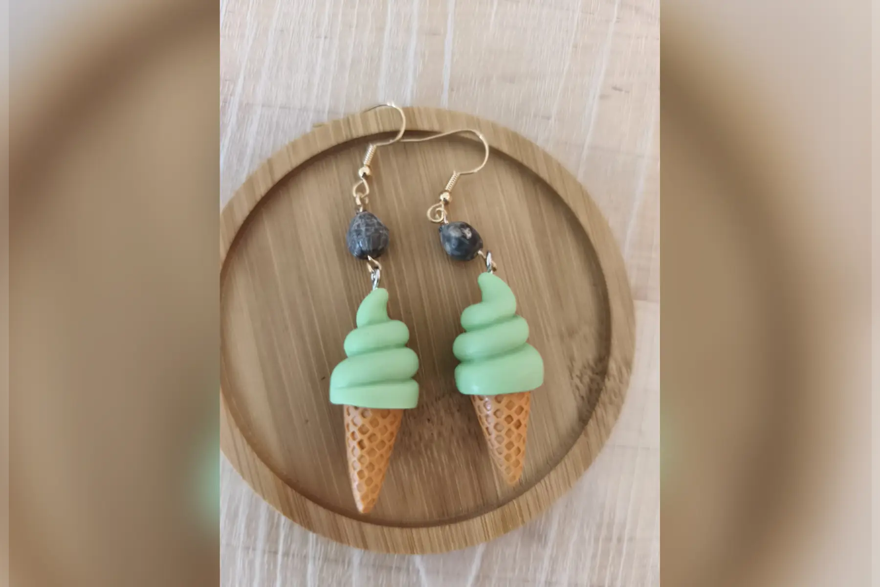 Boucles d’oreilles glace verte