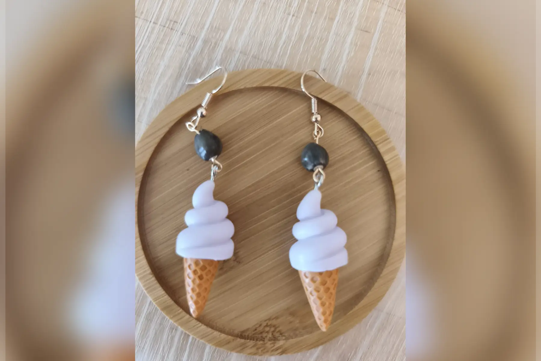Boucles d’oreilles glace mauve