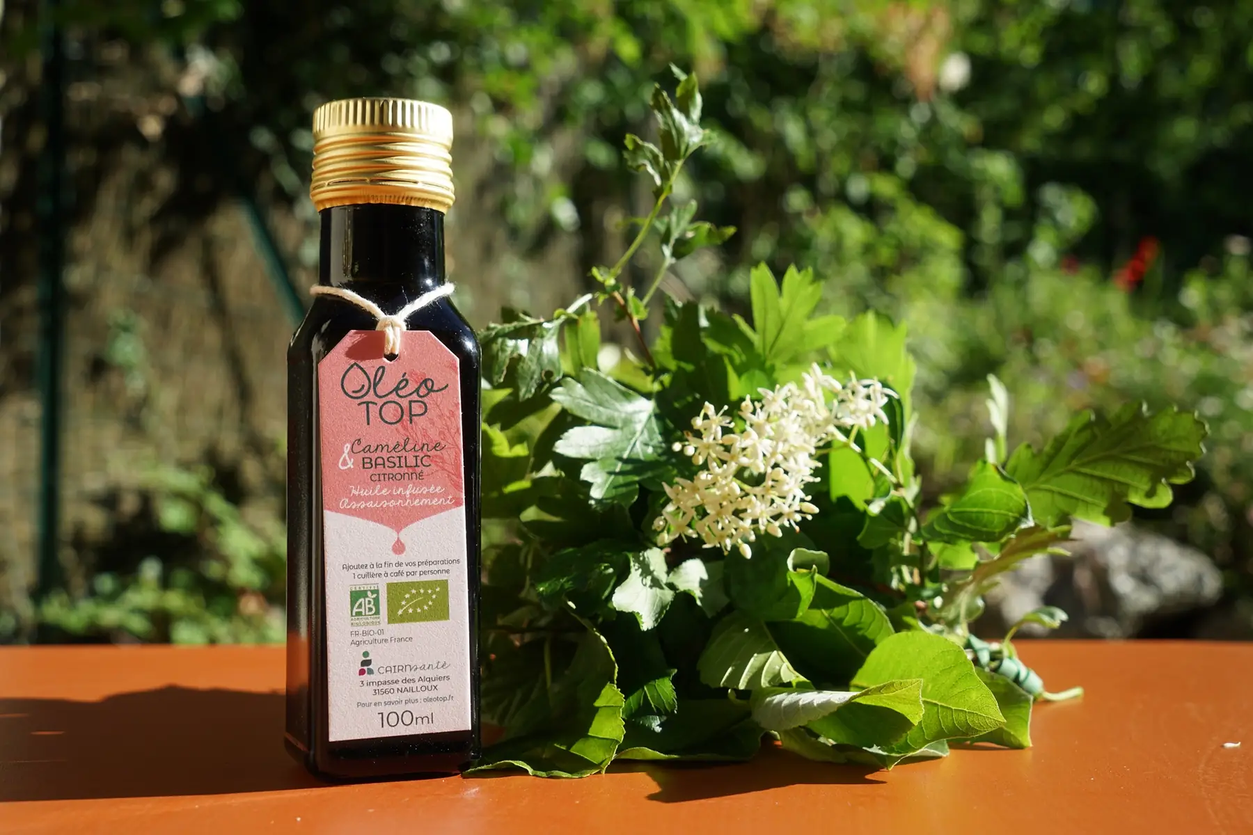 Huile de cameline infusée au Basilic citronné